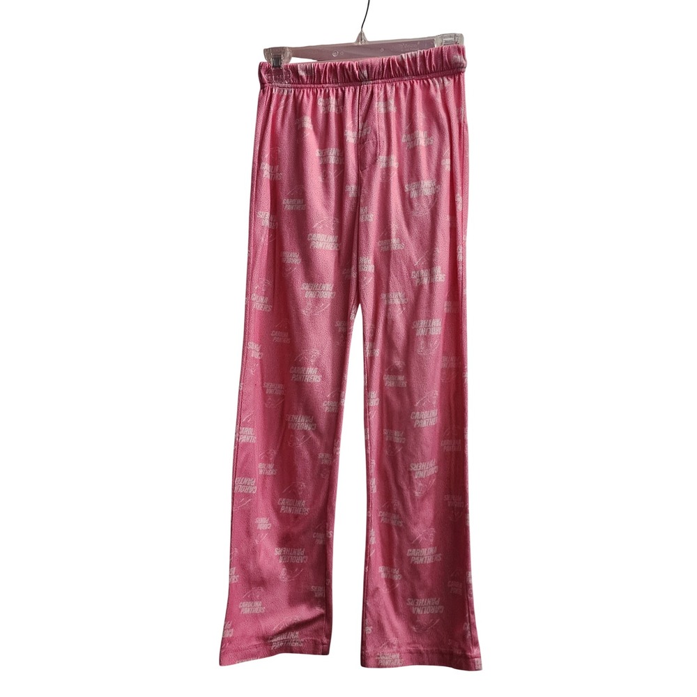 Girls Carolina Panthers Pink All Over Print Pajama Pants Sleepwear Size 10 12